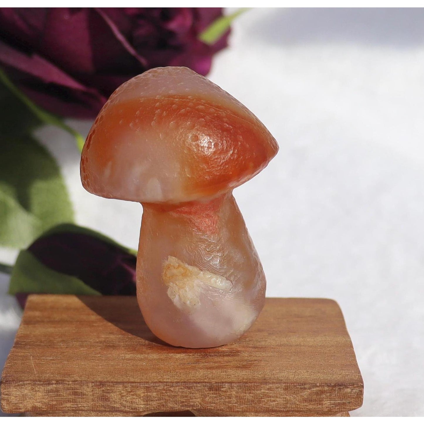 Gobi Agate Mushroom Orange and White