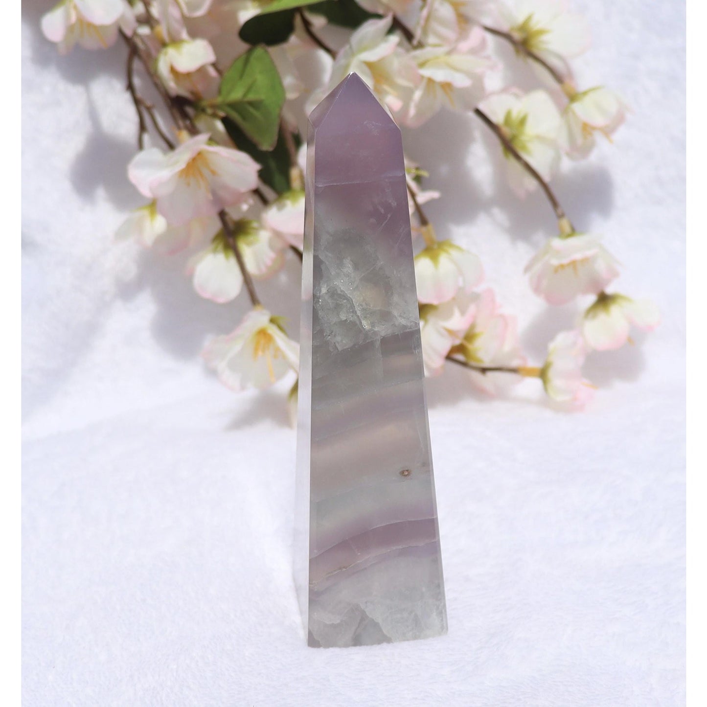 Lavender Fluorite Obelisk - Yttrium Fluorite