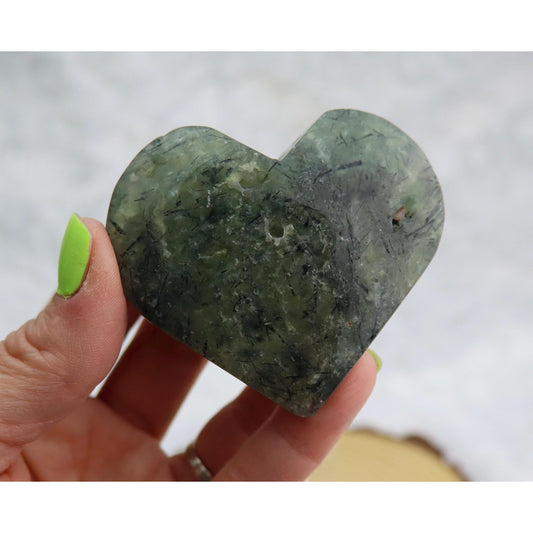 Prehnite Crystal Heart