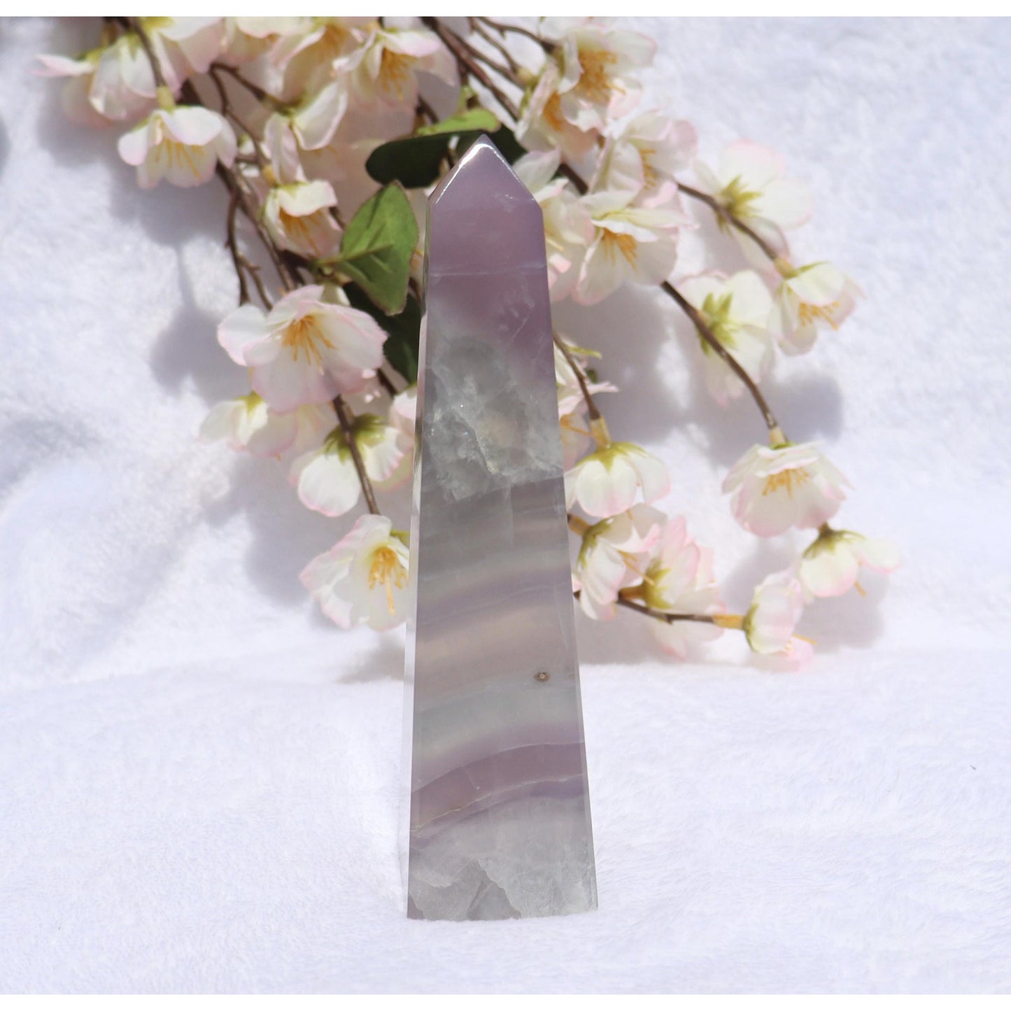 Lavender Fluorite Obelisk - Yttrium Fluorite