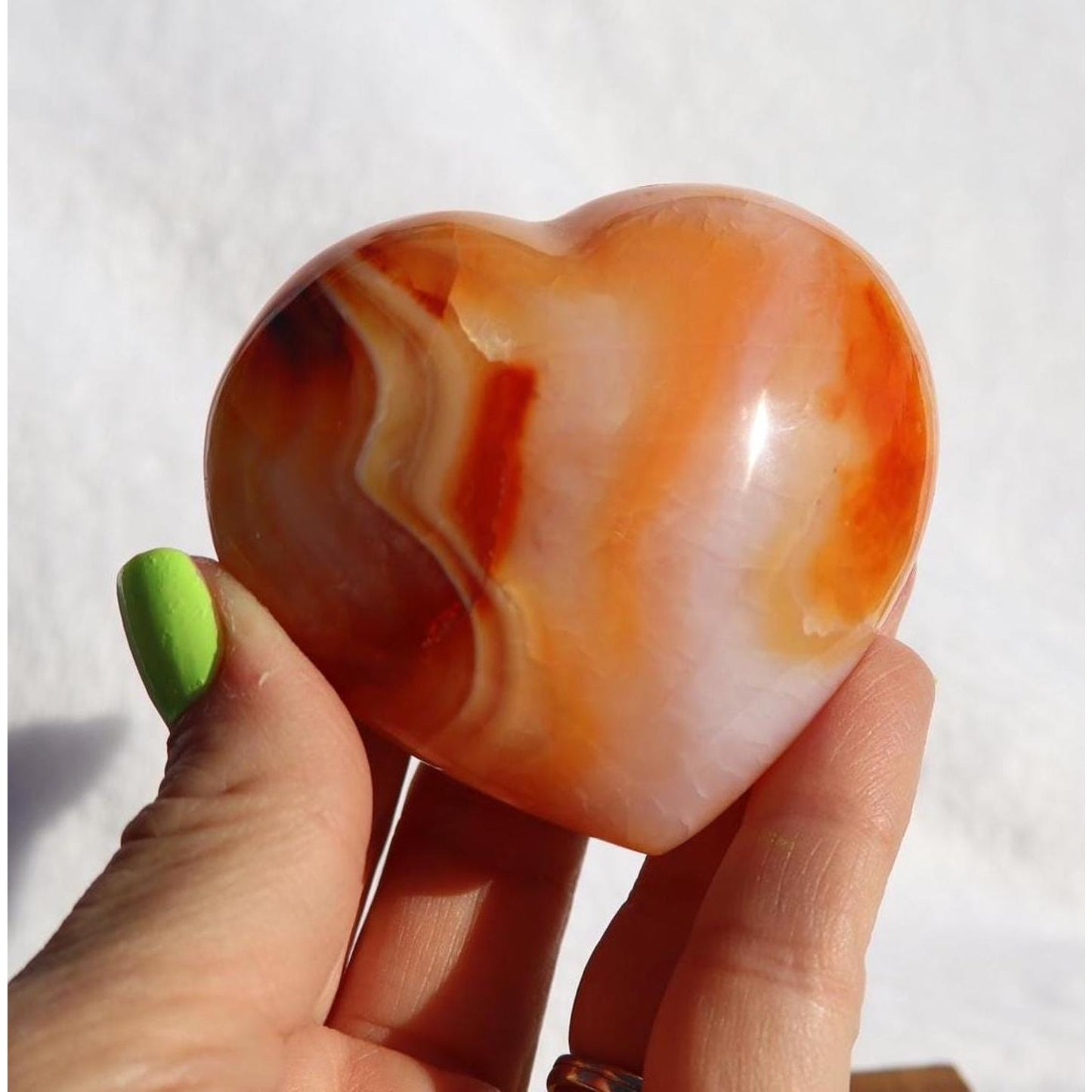 Carnelian Crystal Heart Carving from Madagascar