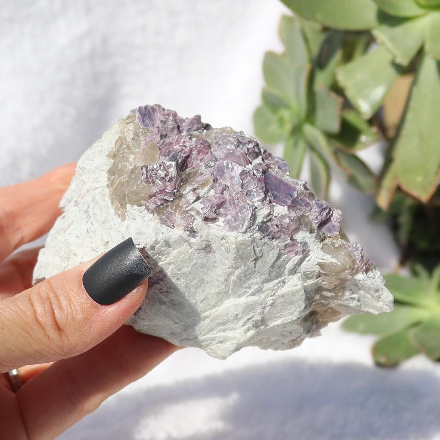 Purple Mica and Smoky Quartz in Matrix from Brazil