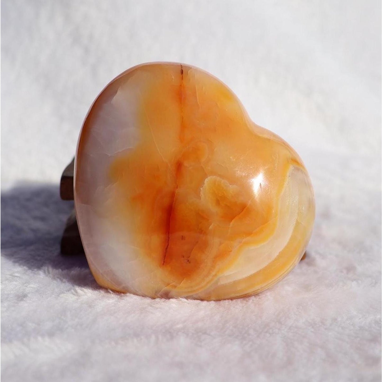 Carnelian Crystal Heart Carving from Madagascar