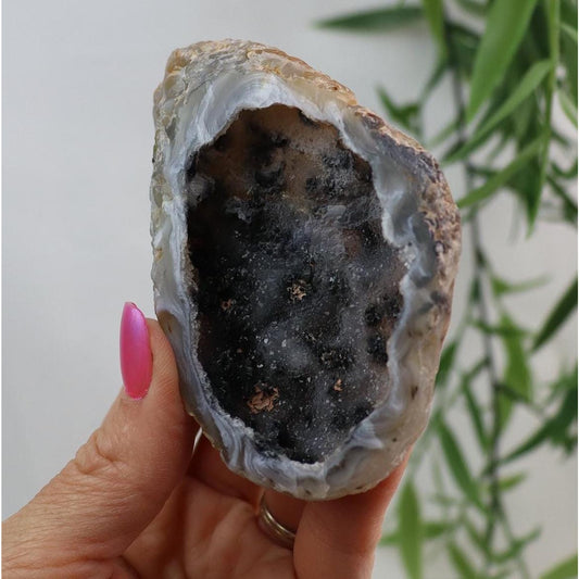 Druzy Oco Agate Geode Half from Brazil