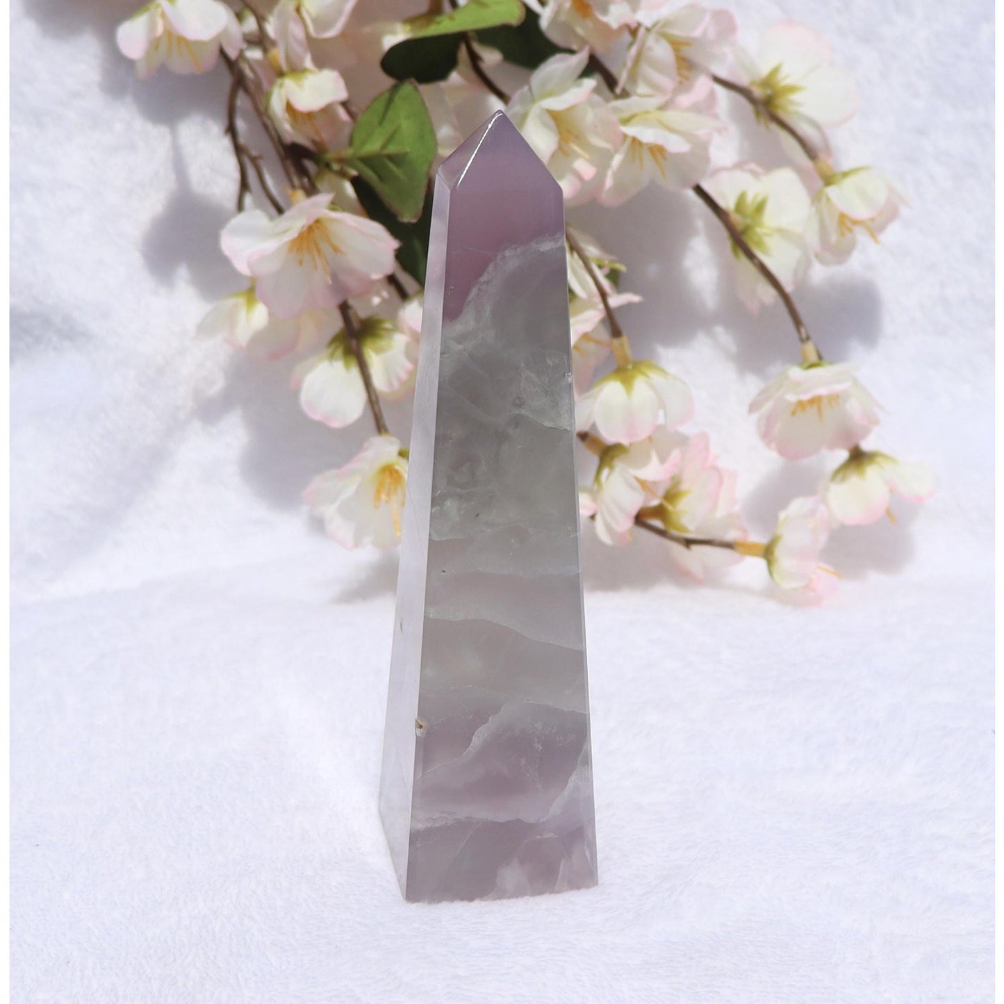 Lavender Fluorite Obelisk - Yttrium Fluorite