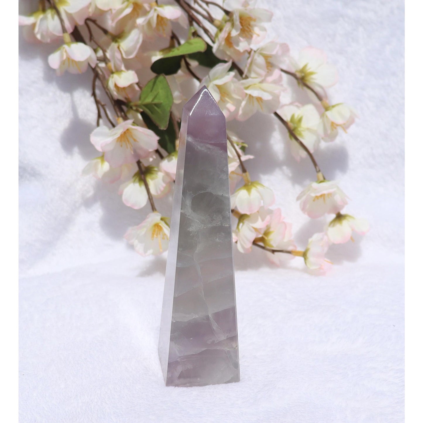 Lavender Fluorite Obelisk - Yttrium Fluorite