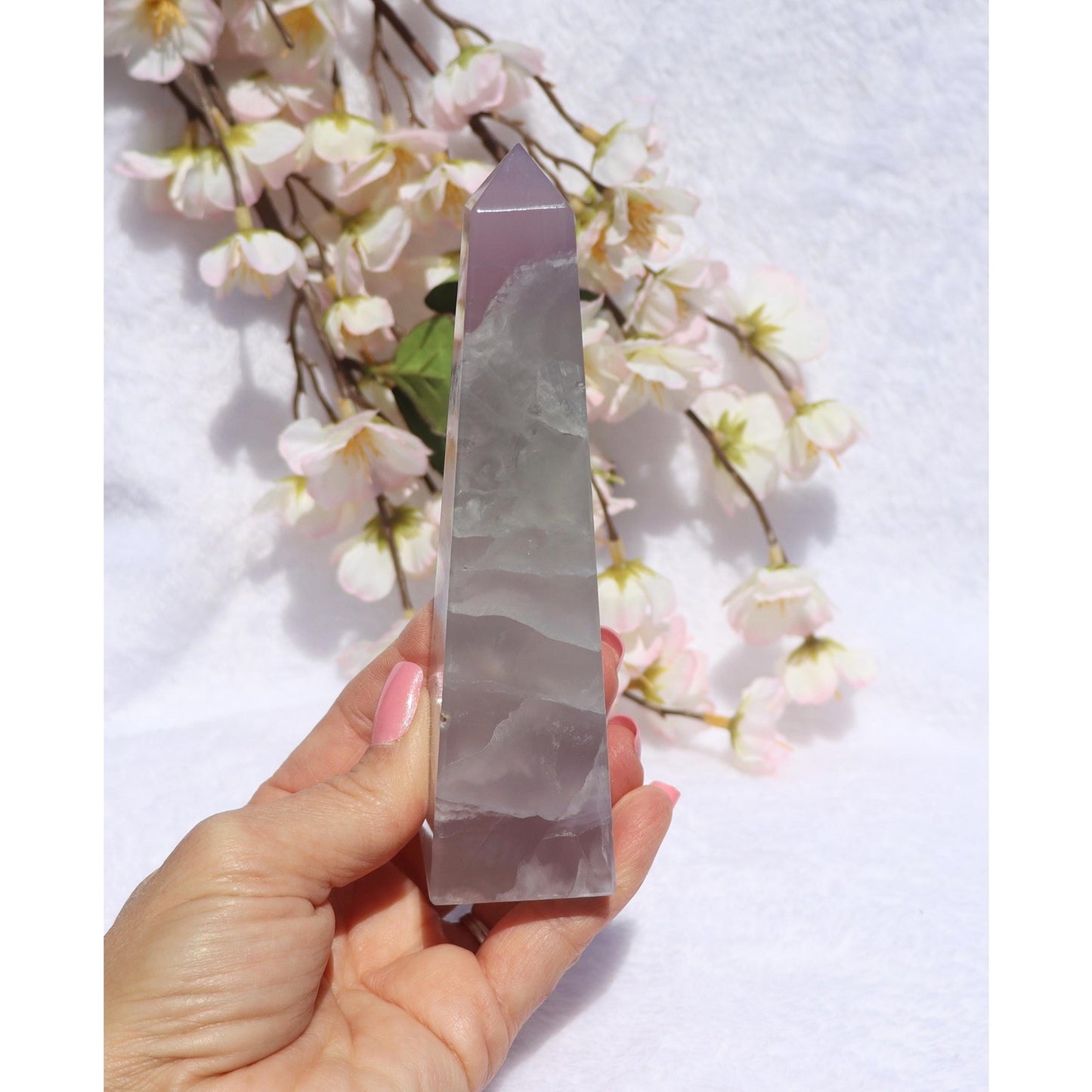 Lavender Fluorite Obelisk - Yttrium Fluorite