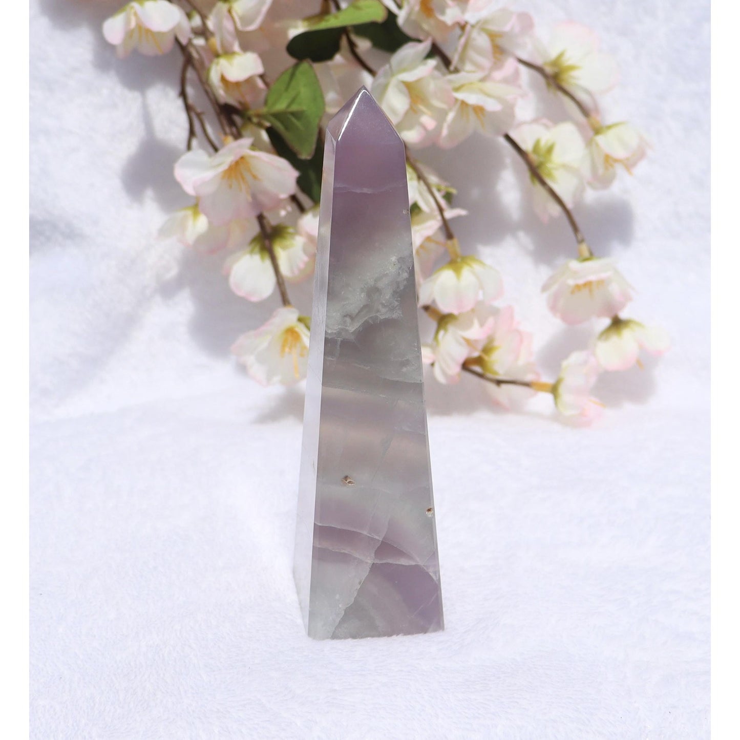 Lavender Fluorite Obelisk - Yttrium Fluorite