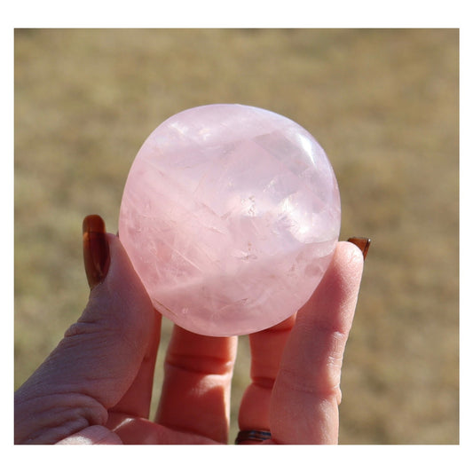 Rose Quartz Palm Stone, Heart Chakra