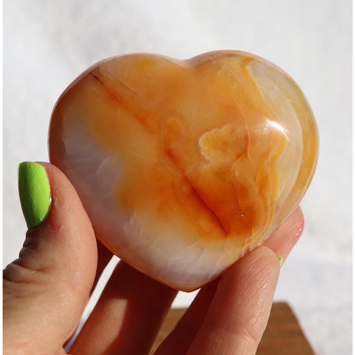 Carnelian Crystal Heart Carving from Madagascar