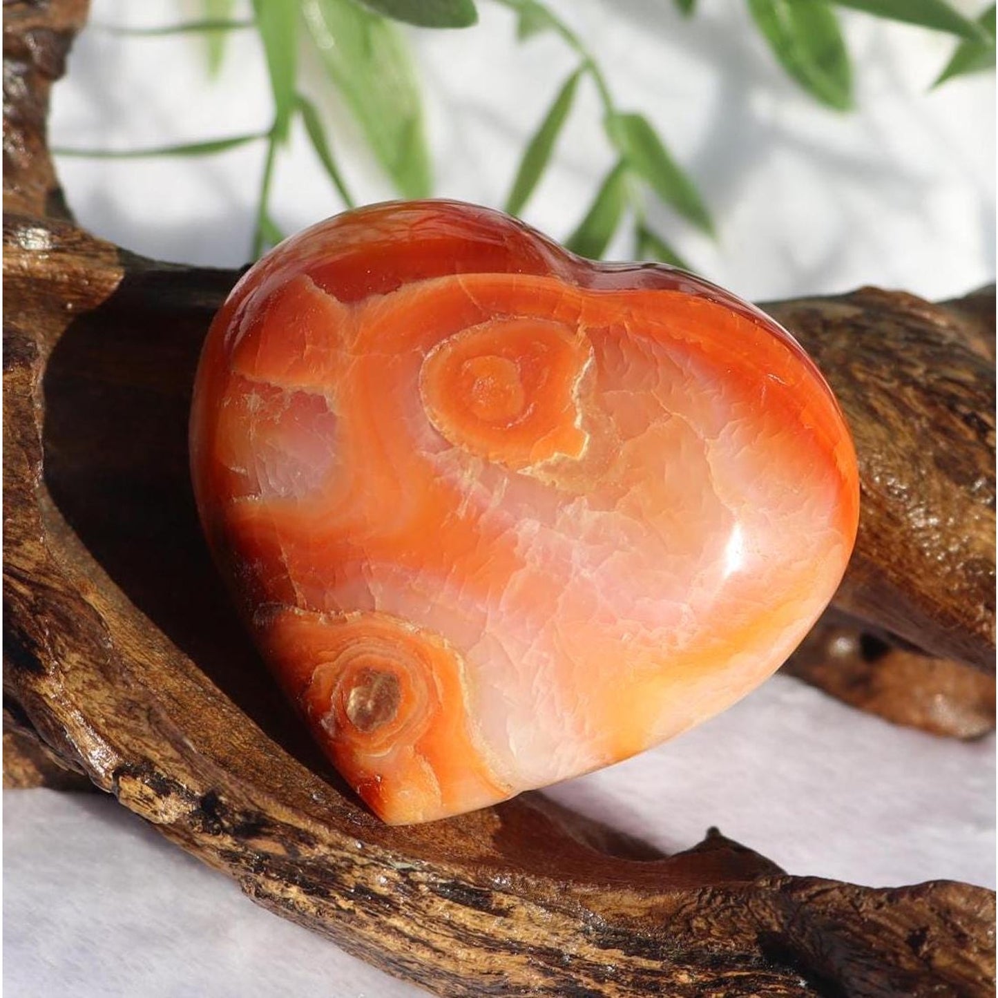 Carnelian Crystal Heart Carving from Madagascar